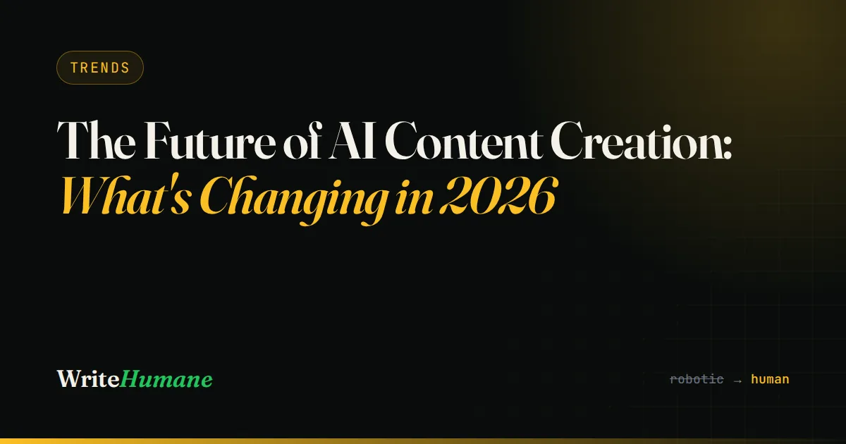 The Future of AI Content Creation: What's Changing in 2026