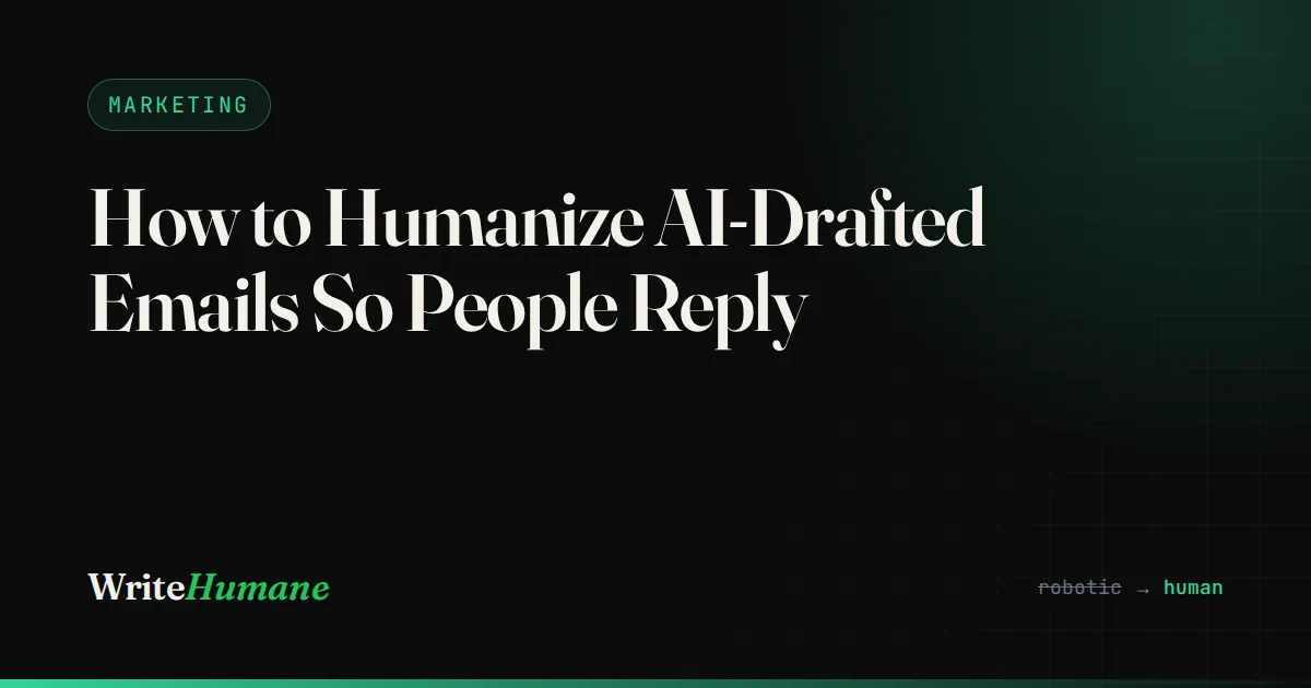 How to Humanize AI-Drafted Emails So People Reply