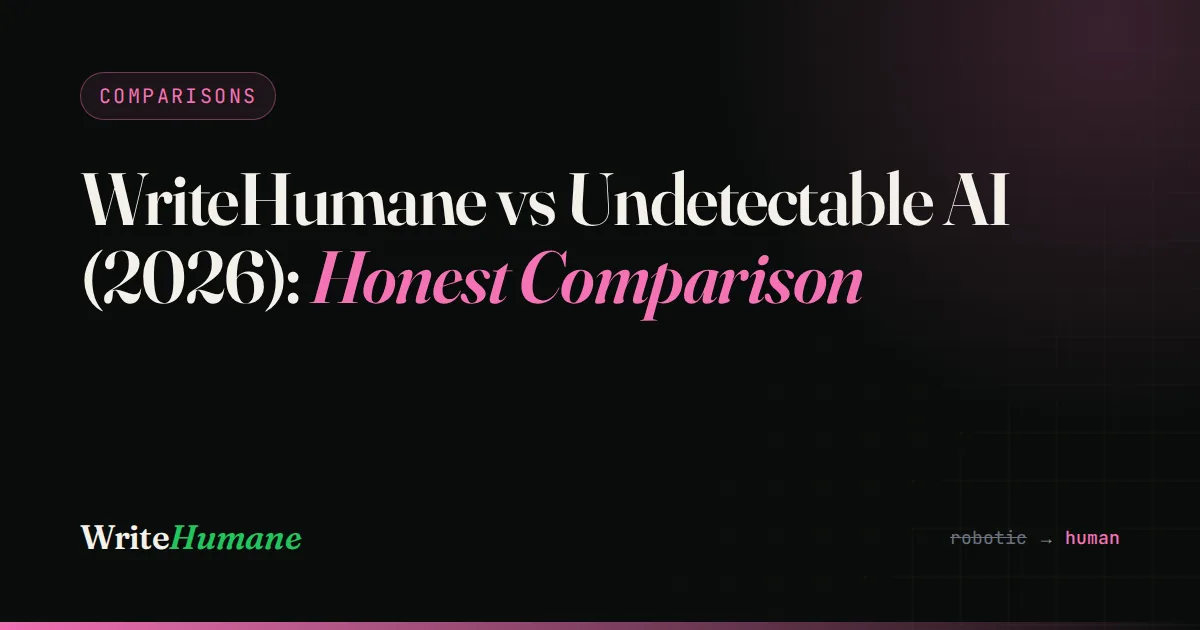 WriteHumane vs Undetectable AI (2026): Honest Comparison